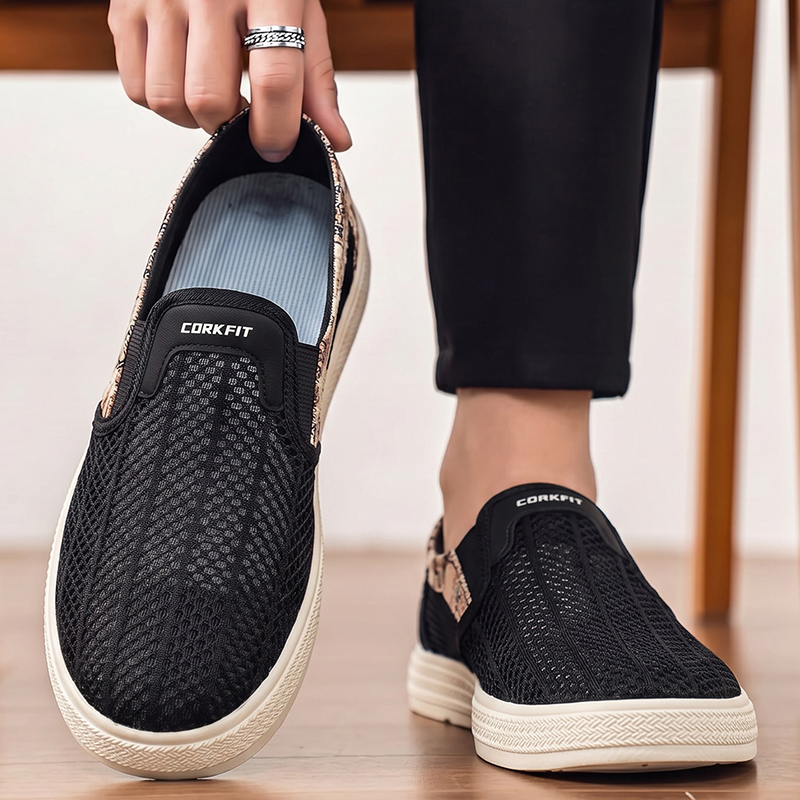 Outdoor Sports Leisure - Summer men's perforated mesh slippers breathable