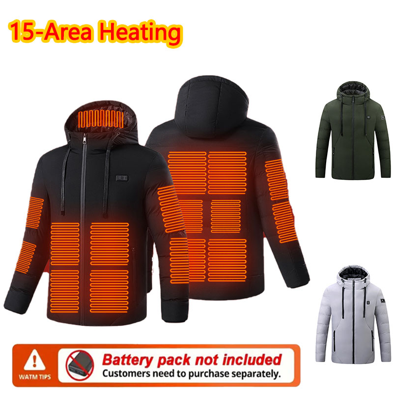 15 Area Heated Winter Hooded J - Outdoor Sport Coat ulasan dan harga